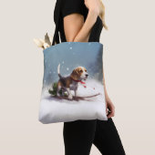 Beagle Weihnachtsschnee im Winter Tasche (Von Nahem)