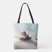 Beagle Weihnachtsschnee im Winter Tasche (Rückseite)