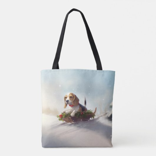 Beagle Weihnachtsschnee im Winter Tasche (Rückseite)