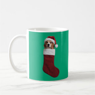 Beagle-Weihnachtsstrumpf Kaffeetasse