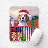 Beagle Weihnachtsüberraschung Mousepad (Mit Mouse)