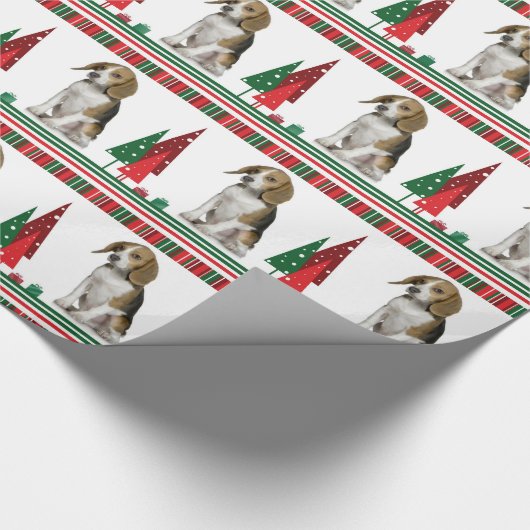 Beagle-Weihnachtsverpackungs-Papier Geschenkpapier (Ecke)
