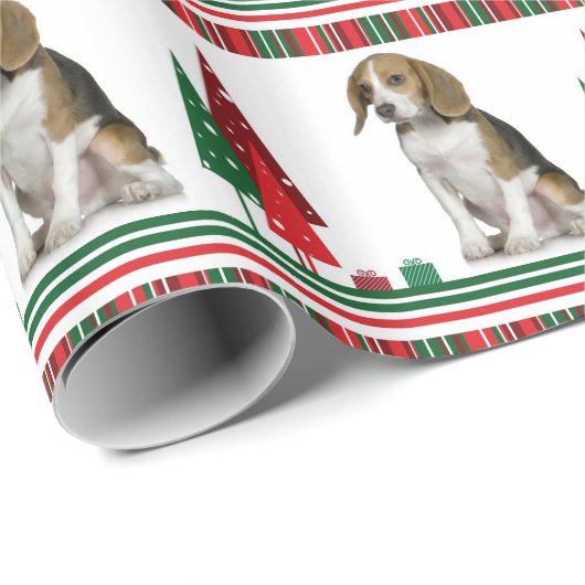 Beagle-Weihnachtsverpackungs-Papier Geschenkpapier (Rolleneckpunkt)
