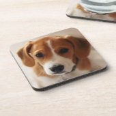Beagle-Welpe 2 Getränkeuntersetzer (Linke Seite)