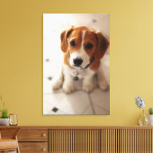 Beagle Welpe 2 Leinwanddruck (Insitu (Wohnzimmer))