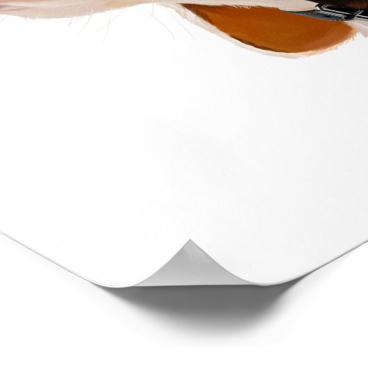 Beagle Welpe an der Leine Poster (Ecke)