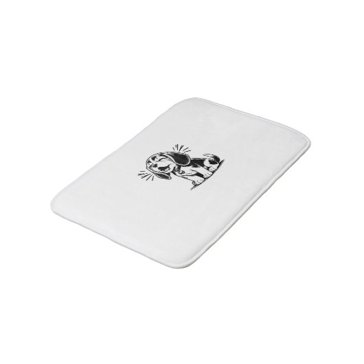 Beagle Welpe bewundernswert, Familientierliebhaber Badematte (Schrägansicht)