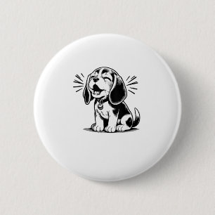 Beagle Welpe bewundernswert, Familientierliebhaber Button