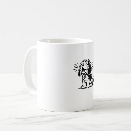 Beagle Welpe bewundernswert, Familientierliebhaber Kaffeetasse (Vorderseite Links)