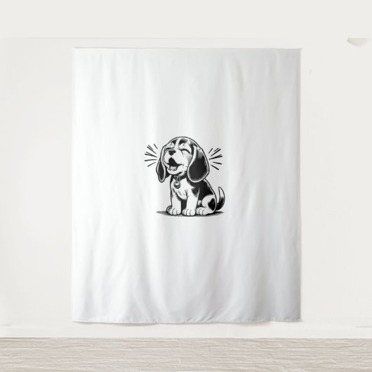 Beagle Welpe bewundernswert, Familientierliebhaber Wandteppich (Vorderseite)