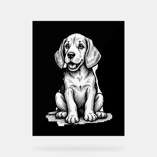 Beagle Welpe bezaubernd, Familientierfreund Tank z Acrylschild (Vorderseite)