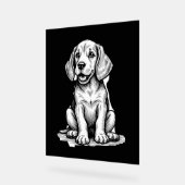Beagle Welpe bezaubernd, Familientierfreund Tank z Acrylschild (Winkel)
