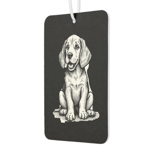 Beagle Welpe bezaubernd, Familientierfreund Tank z Autolufterfrischer (Links)