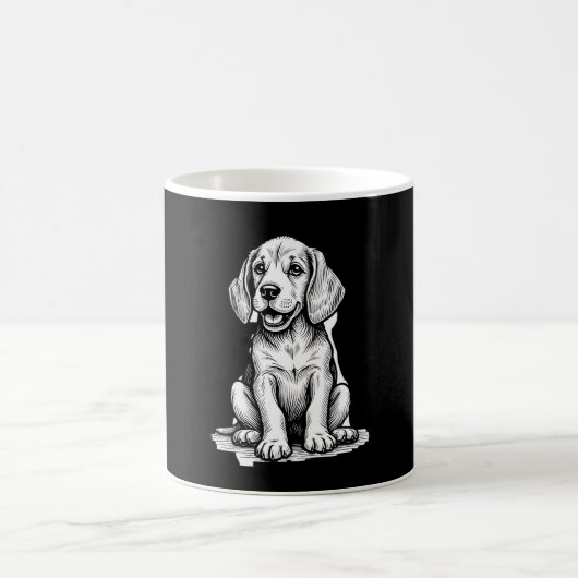 Beagle Welpe bezaubernd, Familientierfreund Tank z Kaffeetasse (Mittel)