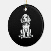 Beagle Welpe bezaubernd, Familientierfreund Tank z Keramik Ornament (Links)