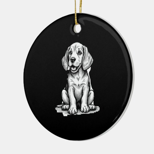 Beagle Welpe bezaubernd, Familientierfreund Tank z Keramik Ornament (Links)