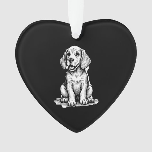 Beagle Welpe bezaubernd, Familientierfreund Tank z Ornament (Vorderseite)