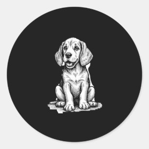 Beagle Welpe bezaubernd, Familientierfreund Tank z Runder Aufkleber