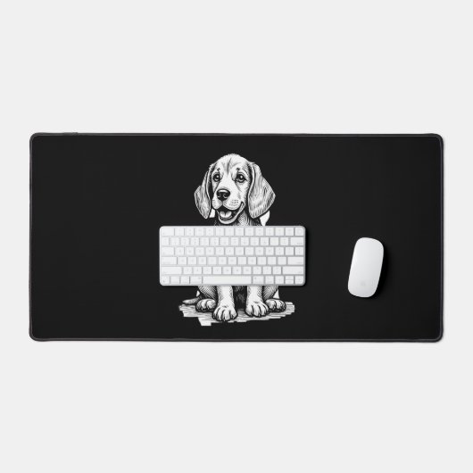 Beagle Welpe bezaubernd, Familientierfreund Tank z Schreibtischunterlage (Tastatur & Maus)