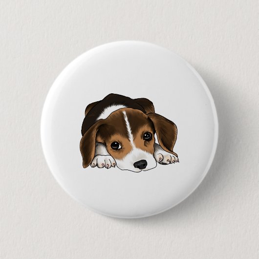 Beagle-Welpe Button (Vorderseite)