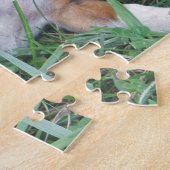 Beagle-Welpe, der das Kauen auf einem Stock Puzzle (Seite)