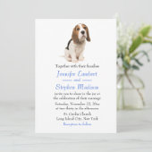 Beagle Welpe Dog Blue Wedding Einladung (Stehend Vorderseite)