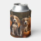 Beagle Welpe Herbst Kürbis Dosenkühler (Kanne Vorderseite)