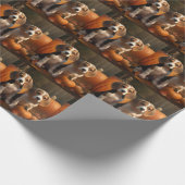 Beagle Welpe Herbst Kürbis Geschenkpapier (Ecke)