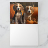 Beagle Welpe Herbst Kürbis Karte (Innenseite)