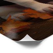 Beagle Welpe Herbst Kürbis Poster (Ecke)