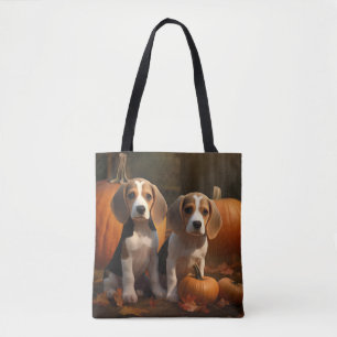 Beagle-Welpe Herbstfreude Kürbis Tasche