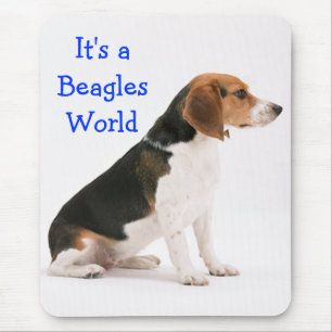 Beagle Welpe Hund Blaue Liebe - Beagles Welt Mousepad