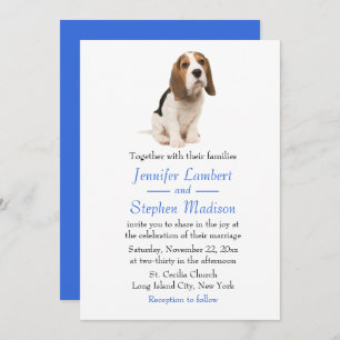 Beagle Welpe Hund Blue Hochzeit Einladung