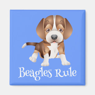 Beagle-Welpe-Hund-Kühlschrank-Blau-Magnet Magnet