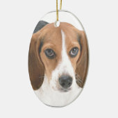 "Beagle-Welpe " Keramik Ornament (Links)