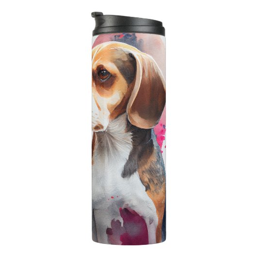 Beagle Welpe Liebe Thermosbecher (Nach rechts gedreht)