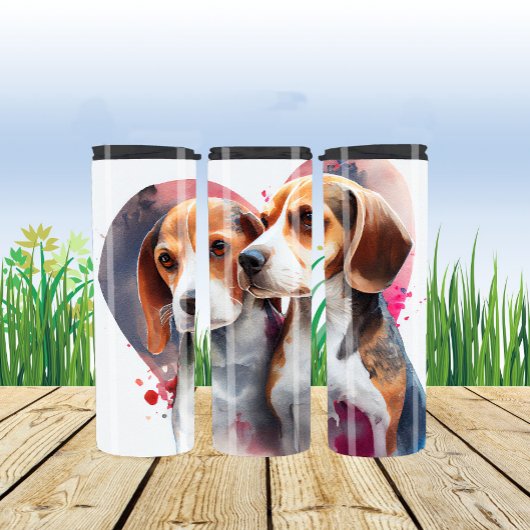 Beagle Welpe Liebe Thermosbecher