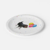 Beagle Welpe mit Balloons Party Papier Teller (Schrägansicht)