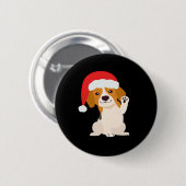 Beagle Welpe mit dem Hut des Weihnachtsmannes für  Button (Vorne & Hinten)