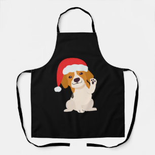 Beagle-Welpe mit Santas Hut für Hunde Liebhaber Ov Schürze