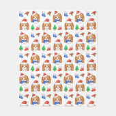 Beagle Welpe Niedlicher Hund Weihnachten Fleecedecke (Vorderseite)
