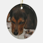 Beagle Welpe Ornament (Links)