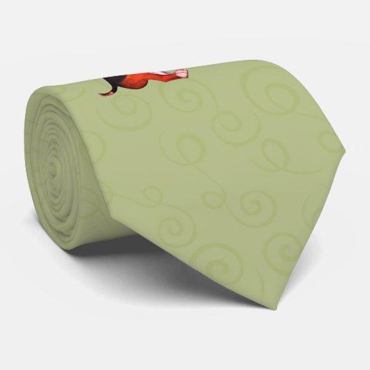 Beagle Welpe riecht nach weißer Rose Krawatte (Gerollt)