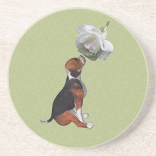 Beagle Welpe Rose Tierische Untersetzer