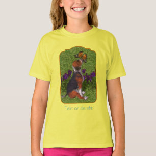 Beagle-Welpe Schmetterlinge Hund Kunst Personalisi T-Shirt