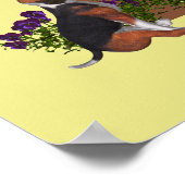 Beagle-Welpe Schmetterlinge Monogramm Anfangsbuchs Poster (Ecke)