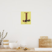 Beagle-Welpe Schmetterlinge Monogramm Anfangsbuchs Poster (Küche)