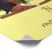 Beagle-Welpe Schmetterlinge Monogramm Anfangsbuchs Poster (Ecke)