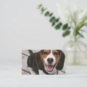 Beagle-Welpe-Sitzen Visitenkarte (Stehend Vorderseite)