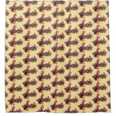 Beagle Welpe und Schmetterlinge Tiermuster Duschvorhang (Vorderseite)